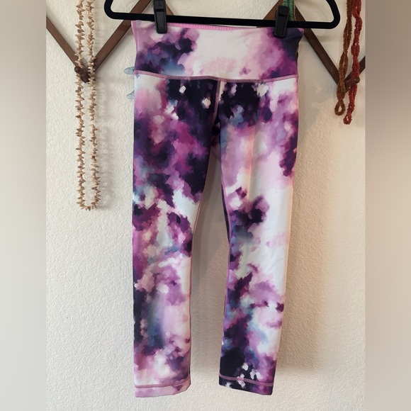 lululemon athletica Pants - Lululemon Purple Watercolor Capri Leggings